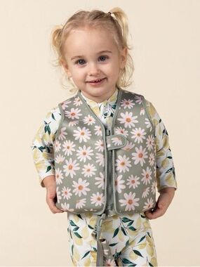 Kids Floral Safety Swim Vest by Current Tyed - Sage Daisy